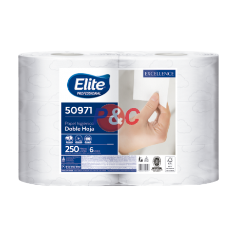 Papel higienico Elite D/H 6x250 mts. $ 13.900 mas iva a pedido