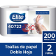 toalla papel elite doble hoja 200 metros  x 2 rollos $ 8.290 mas iva