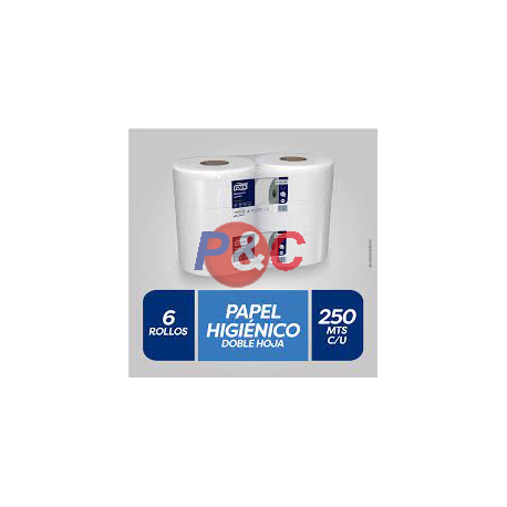 PAPEL HGIENICO TORK PREMIUM ,DOBLE HOJA 250 MTS.X 6 $ 11.990 mas iva