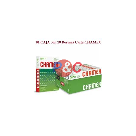 resmas tamaño carta chamex 75g , 10 resmas x $ 29.900 mas iva 